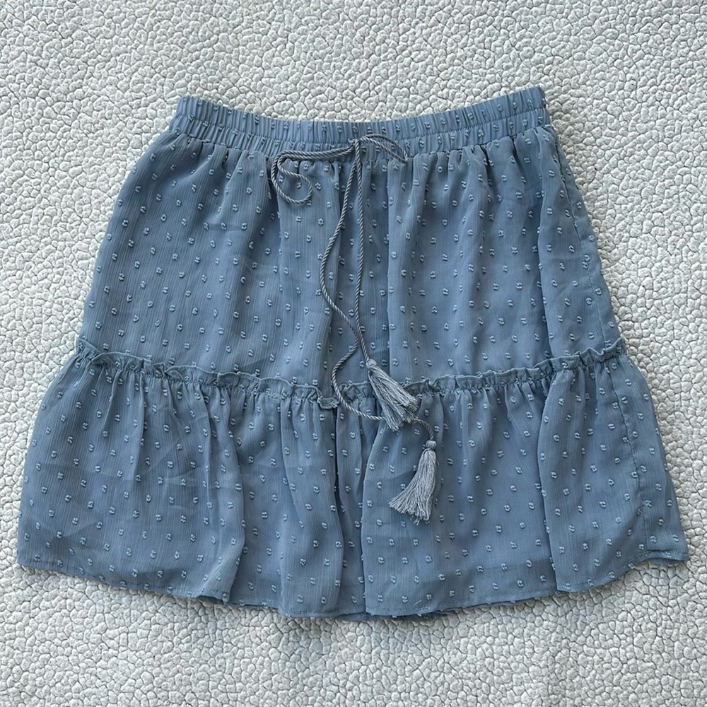 Pink Lily Blue Skirt, Size large